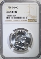 1958-D FRANKLIN HALF DOLLAR NGC