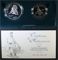 1995 Civil War Two-Coin Commem Set.