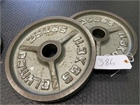 (2) 25 lbs Metal Weight Plates