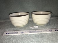 2 Matching Small Pottery Bowls - USA
