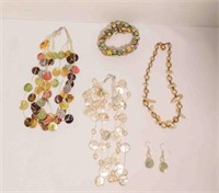 Faux Pearl and Shell Necklaces & Bracelet