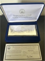 September 11 Silverleaf coin certificate