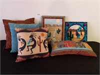 Decorative Pillows, Mounted Quilt Squares