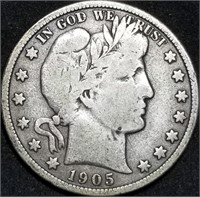 1905-S Barber Silver Half Dollar from Set