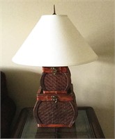 Wicker Basket Lamp with Shade