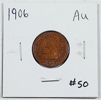 1906  Indian Head Cent   AU