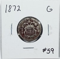 1872  Shield Nickel   G