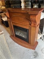 Electric Fireplace In Wooden Insert Mantle