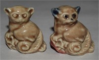 (2) Vtg Wade Whimsies Porcelain Bush Baby #9 Figs