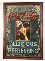 Large Coca-Cola Advertising Framed Mirror