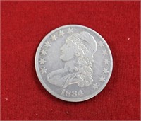 1834 capped bust half dollar