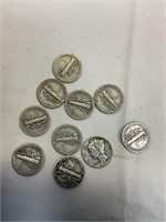 Assorted barber dimes