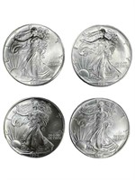 (4) 1994 American Eagle 1 oz. Silver dollars, UNC