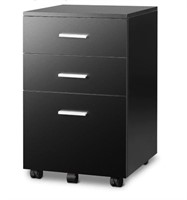 $89 DEVAISE 3 Drawer Wood Mobile File Cabinet