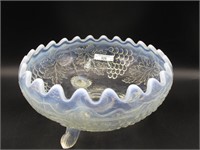Fenton french opal Grape & Cable centerpiece bowl