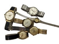 Lot Of 5 Vintage Watches Bulova Timex