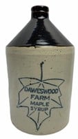 Two-Toned Daweswood Farm Maple Syrup Crock Jugs