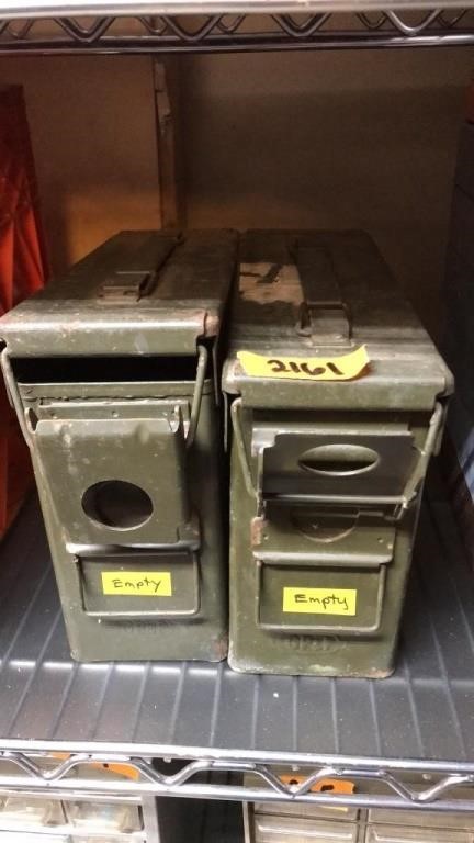 2 METAL AMMO BOXES