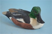 Shoveler Wooden Duck, Signed