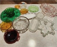 Vaseline Glass, Amber Bowls, Mikasa Serving Dishes