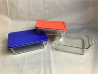 Clear Glass Pyrex Baking Dishes with Storage Lids