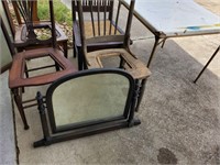 Chairs mirrors and folding table as is