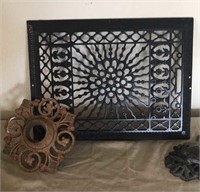 Cast Iron grate , door knocker and light fixture