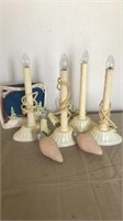 Vintage window candle lights and Old bulbs