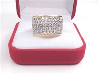 Sterling Gold Tone White Sapphire Ring. Ring is