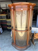 Lighted Curved Front Wood Display Case*