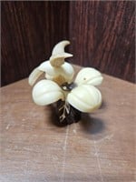 HAND CARVED HUMMING BIRD AND FLOWER