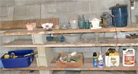 Contents of a Shelf - Vintage Blue Mason Jars,