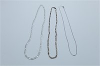 Three sterling silver chains for scrap