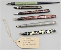 6 Classic Fountain Pens "Bakelite" -Untested