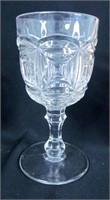 Early Pressed Glass Goblet "Block & Circle"