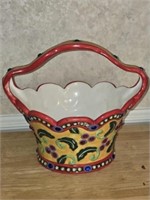 Decorative Colorful Ceramic Basket with Jewels