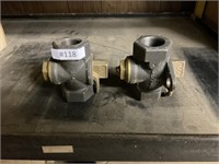 (2) 3/4” Brass shutoff valves