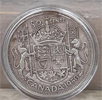 1950 Canadian Silver Half Dollar & protective case