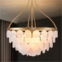 Modern Glass Chandelier 20’’ Gold Chandelier