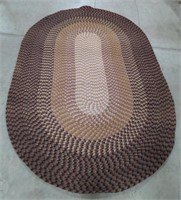(AF) Large Oval Brown Stripe Design Rug measures