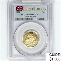 2011 G.B. .059oz Gold Sovereign PCGS PR69 DCAM