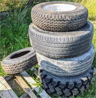Lot w/ Used Tires, Multiple Sizes & Brands, 4 w/