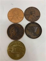 Group Of Oversized Coin Medals