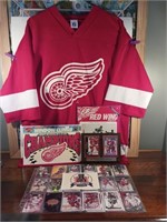 B4) YZERMAN JERSEY WITH CARDS and Red Wings
