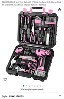 DEKOPRO Drill Set: Tool Set with 8V Pink Cordless