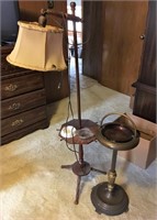 Vintage Ashtray Stand & Table Lamp & Ashtrays
