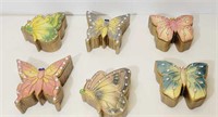 Set of 6 Butterfly Collectible Trinket Boxes