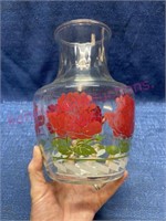 Vtg Anchor Hocking rose juice carafe