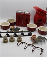 Collection of Red Rooster/Chicken Kitchen Items