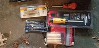 large lot of screw drivers and misc tools